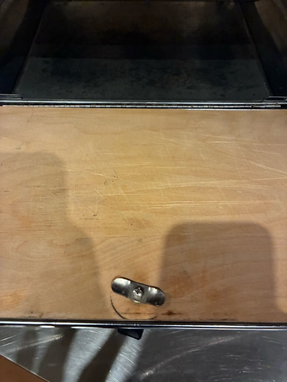 Breadette Masterware Chrome Bread Box Vintage Pie Safe w Built in Cutting Board - Picture 9 of 15
